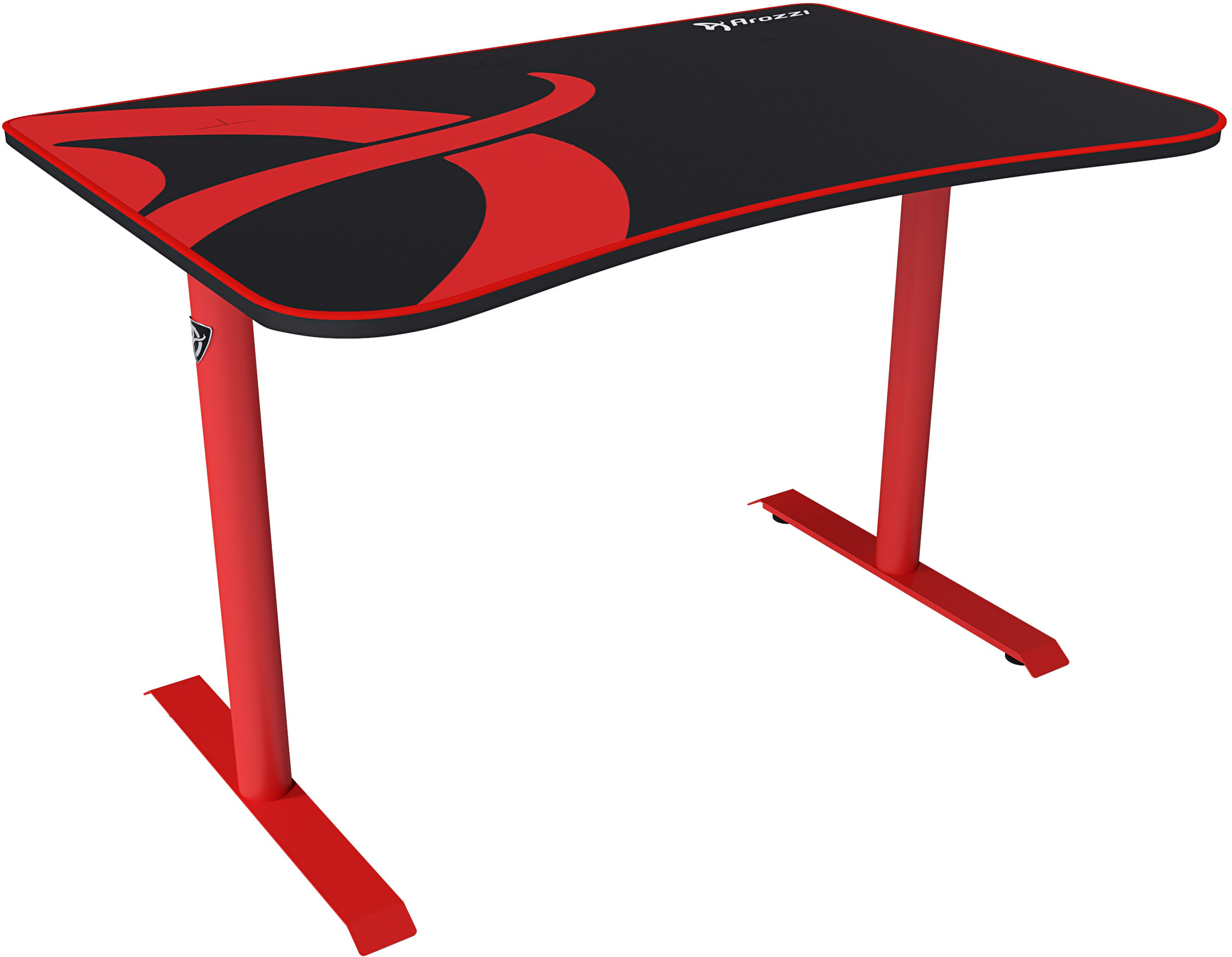 Left View: Arozzi - Arena Fratello Gaming Desk - Red