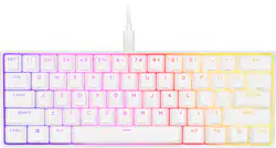 CORSAIR - K65 RGB Mini Wired 60% Mechanical Cherry MX SPEED Linear Switch Gaming Keyboard with PBT Double-Shot Keycaps - White - Front_Zoom