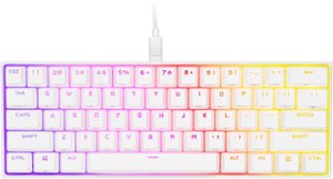 CORSAIR - K65 RGB 60% Wired Mechanical Cherry MX Speed Linear Keyswitches Gaming Keyboard with Wht PBT Double-Shot Keycaps - White - Front_Zoom