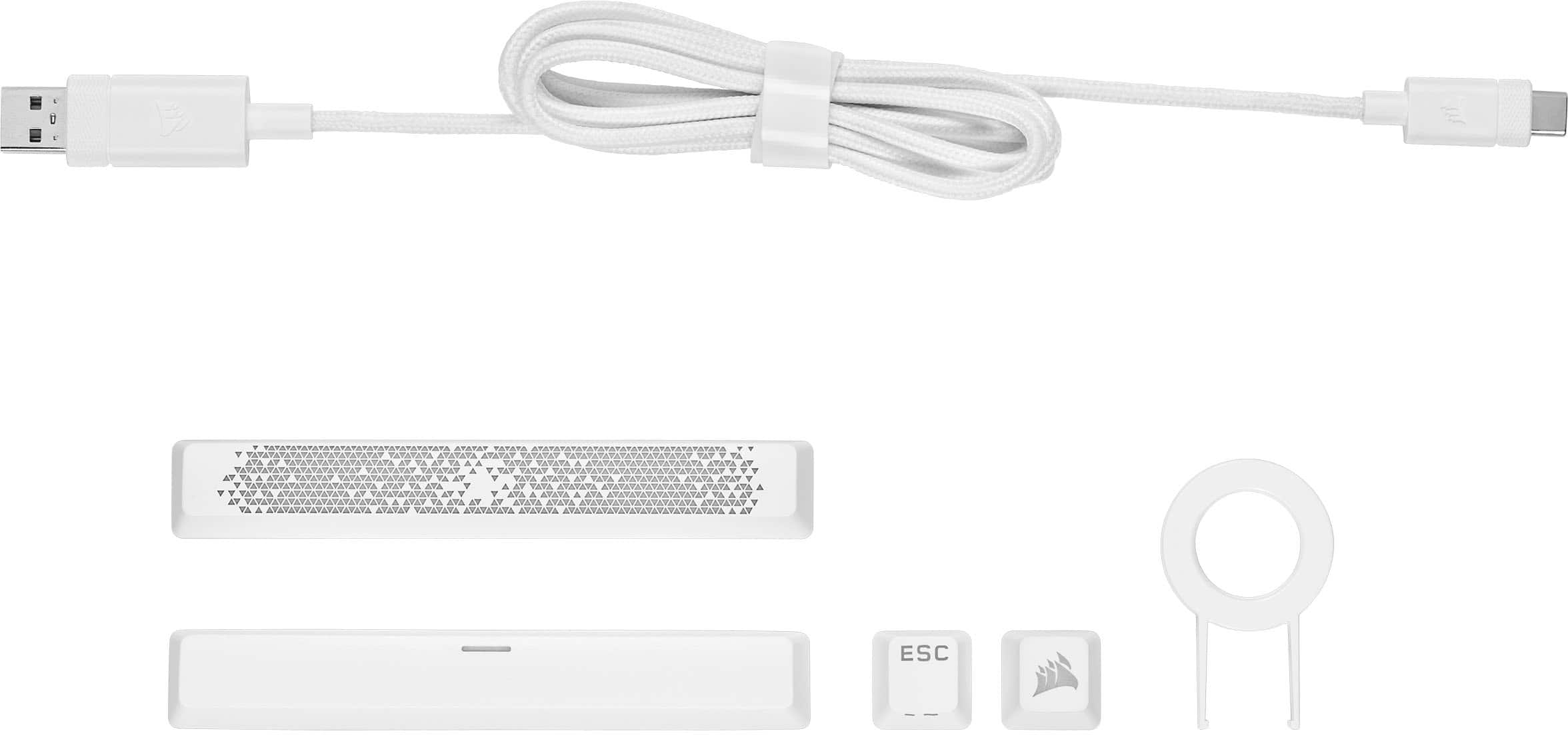 Alt View 17. CORSAIR - K65 RGB Mini Wired 60% Mechanical Cherry MX SPEED Linear Switch Gaming Keyboard with PBT Double-Shot Keycaps - White.