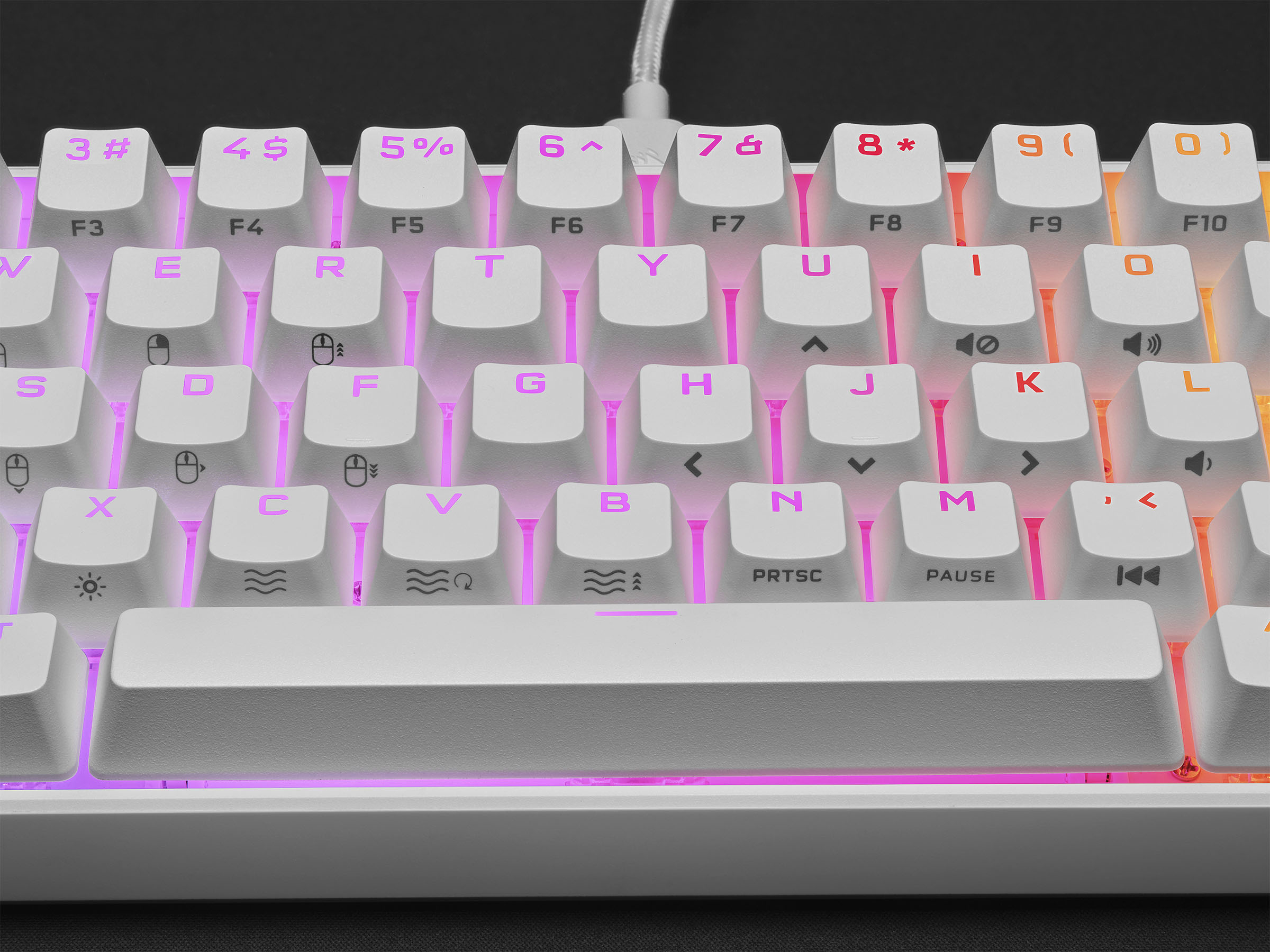 CORSAIR K65 RGB Mini Wired 60% Cherry MX SPEED Linear Switch Gaming Keyboard with PBT Double-Shot White CH-9194114-NA - Best