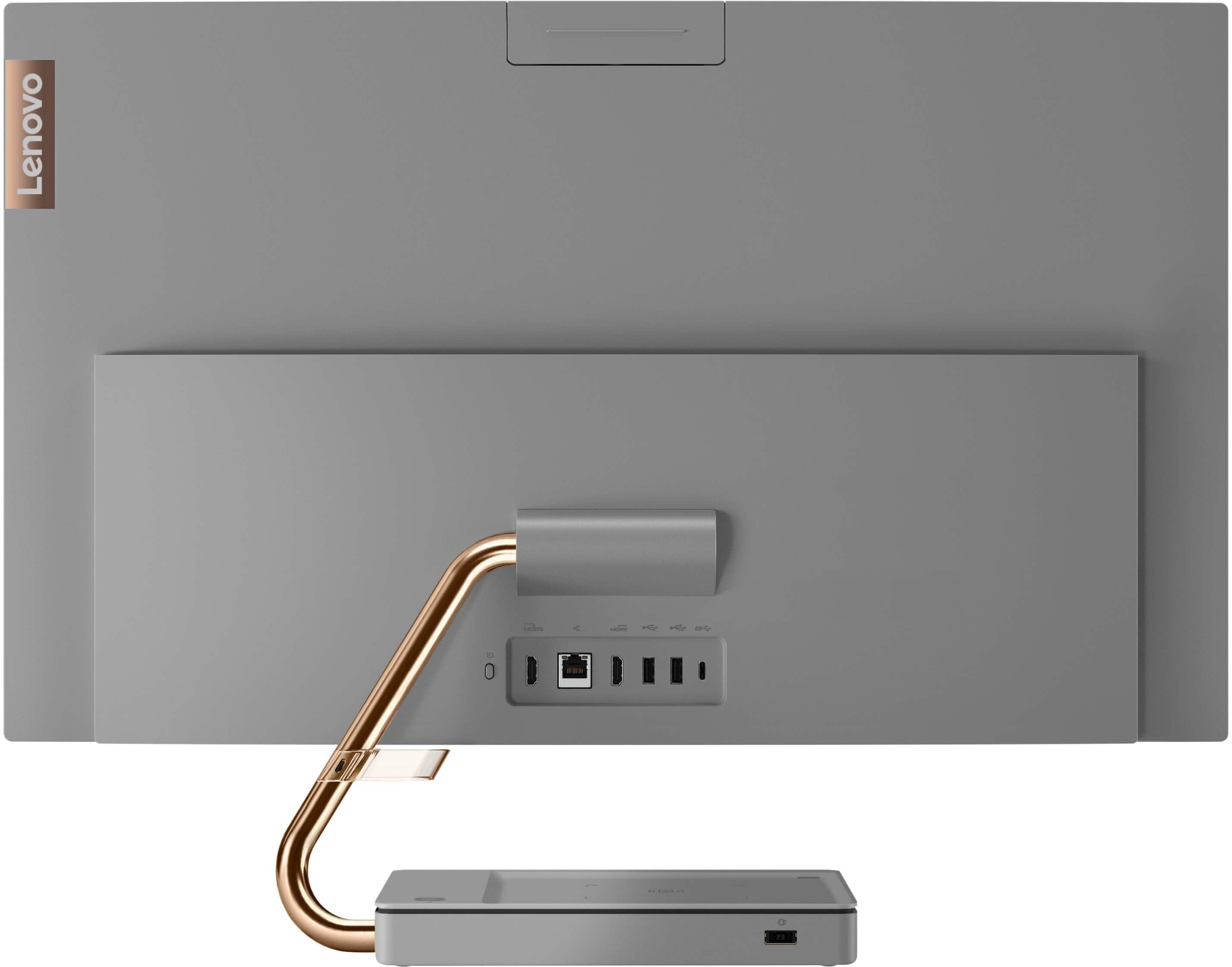 Back. Lenovo - IdeaCentre AIO 5i 27" Touch-Screen All-In-One - Intel Core i5 - 12GB Memory - 512GB Solid State Drive - Mineral Gray.