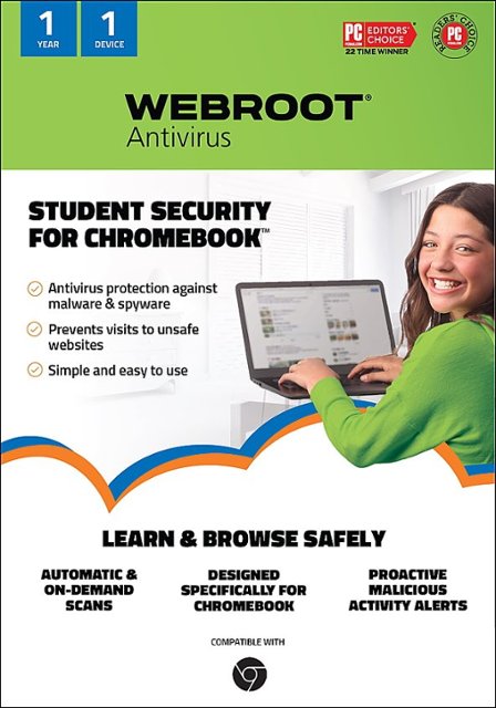 Front Zoom. Webroot - Security for Chromebook Antivirus (1 Device) (1-Year Subscription) [Digital].