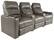 Angle. RowOne - Prestige Straight 3-Chair Leather Power Recline Home Theater Seating - Grey.