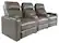 Alt View 12. RowOne - Prestige Straight 3-Chair Leather Power Recline Home Theater Seating - Grey.