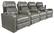 Alt View 11. RowOne - Prestige Straight 4-Chair Leather Power Recline Home Theater Seating - Grey.