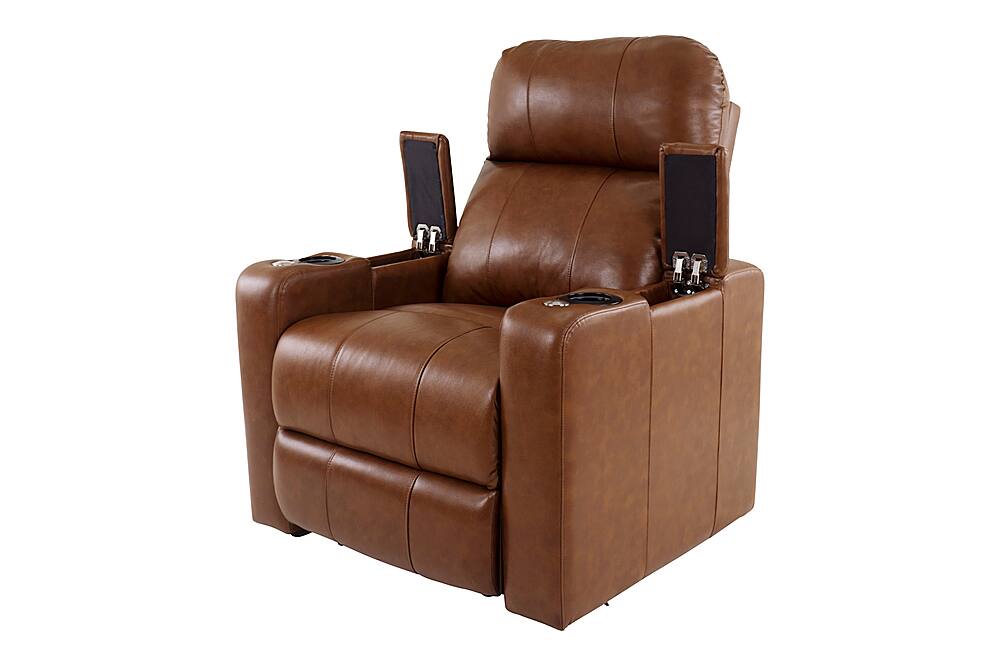 Alt View 11. RowOne - Prestige Straight 2-Arm Leather Power Recline Home Theater Seating - Brown.
