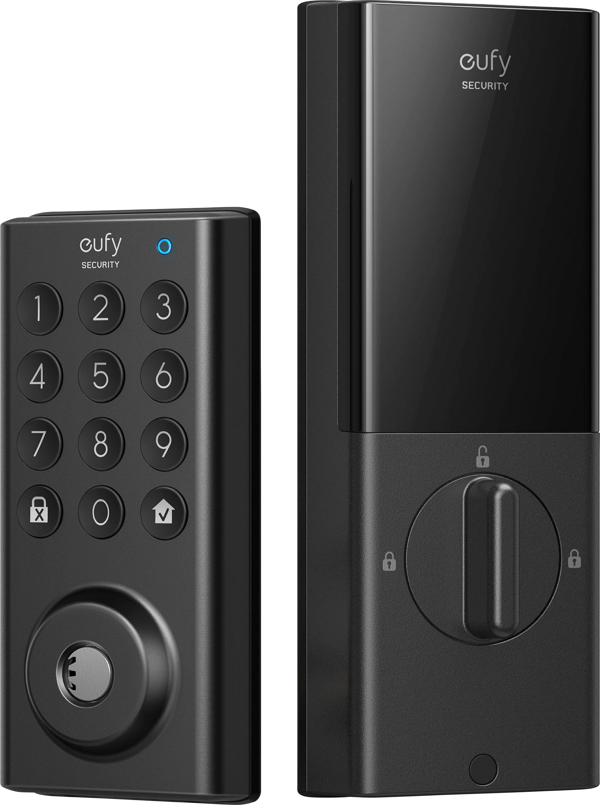 Angle View: eufy Security - Solo Smart Lock Wi-Fi Deadbolt with App/Keypad/Key Access - Black