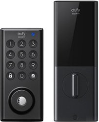 eufy Security - Solo Smart Lock D20 Wi-Fi Deadbolt Replacement - Black - Front_Zoom