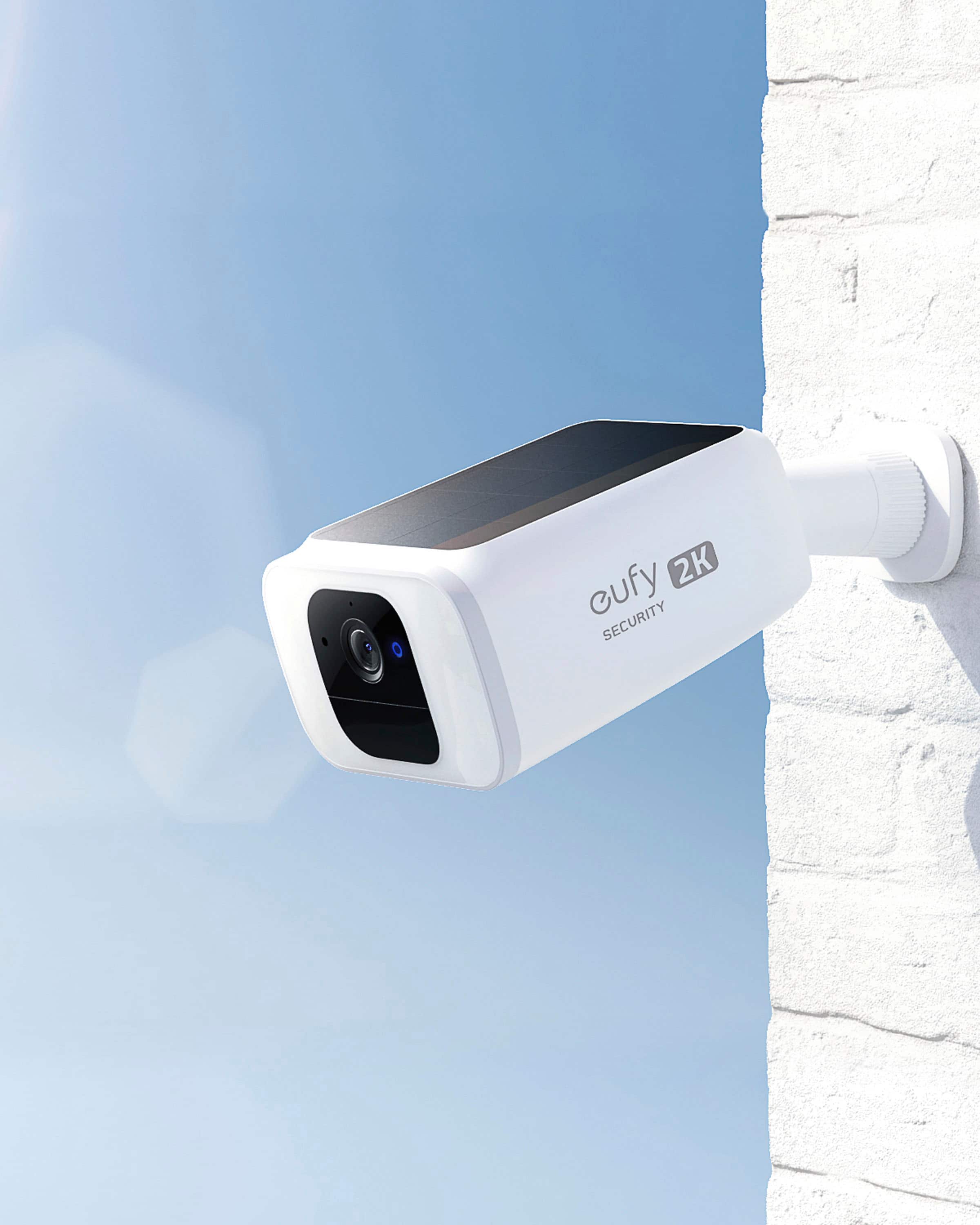 Left. eufy - SoloCam S40 Outdoor Wireless 2K Solar Spotlight Camera - White.