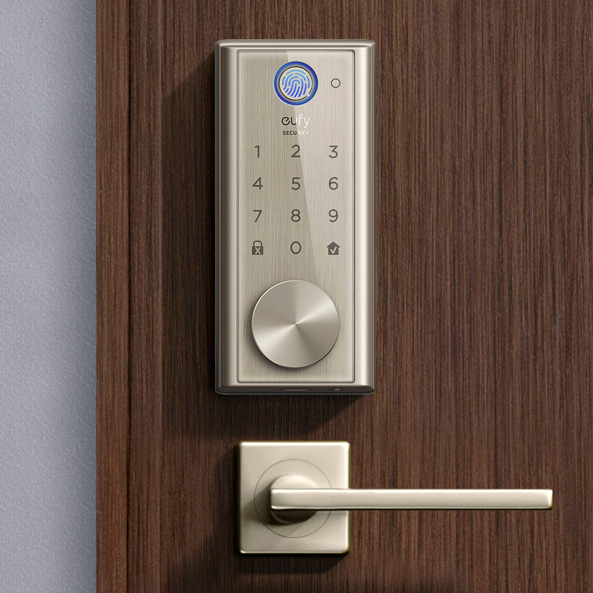 Left. eufy Security - Smart Lock Wi-Fi Replacement Deadbolt with App/Touch Screen/Electronic Guest Key Access - Satin Nickel.