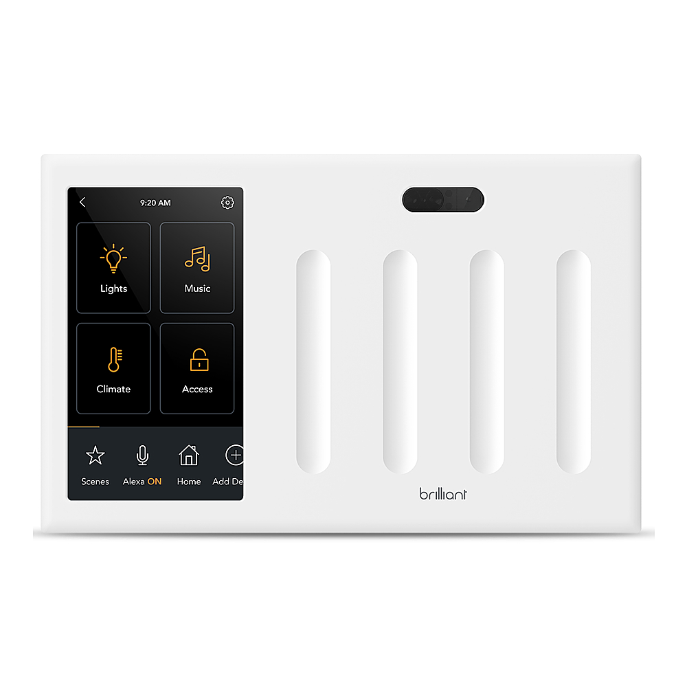 Brilliant - Smart Home Control - 4-Switch Panel - In-Wall Touchscreen Control for Lights, Music, & More - White