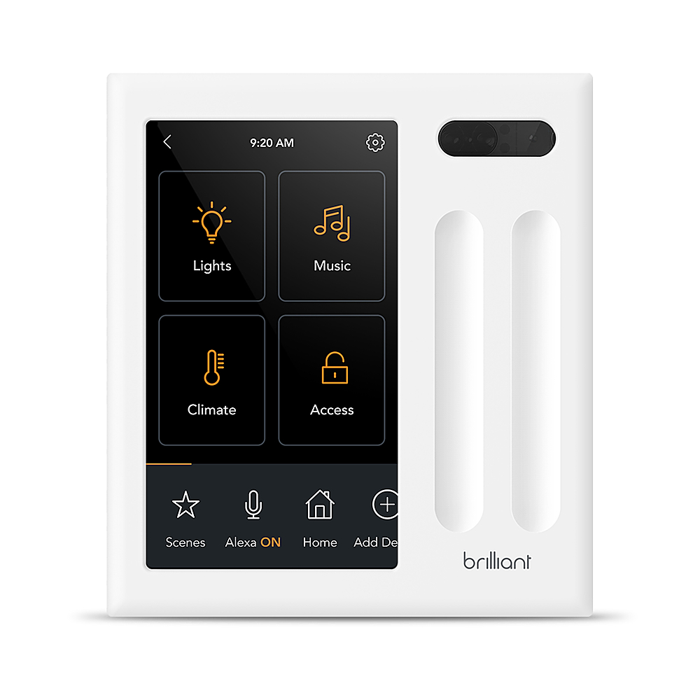 Brilliant - Smart Home Control - 2-Switch Panel - In-Wall Touchscreen Control for Lights, Music, & More - White