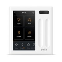 Brilliant - Wi-Fi Smart 2-Switch Home Control Panel with Voice Assistant - White - Front_Zoom