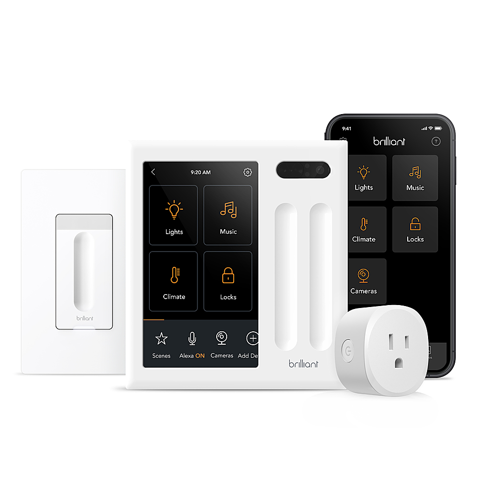 Brilliant Wi-Fi Smart 3-Switch Home Control Panel with Voice Assistant ...