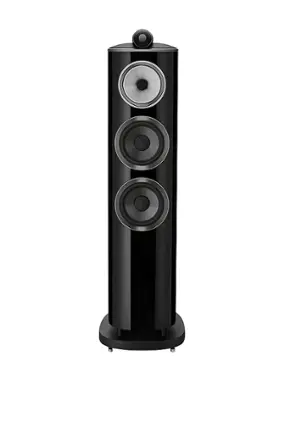Front. Bowers & Wilkins - 800 Series Diamond 1" Diamond Tweeter, 5" Midrange, Dual 6.5" Woofer Floorstanding Speaker (each) - Gloss Black.