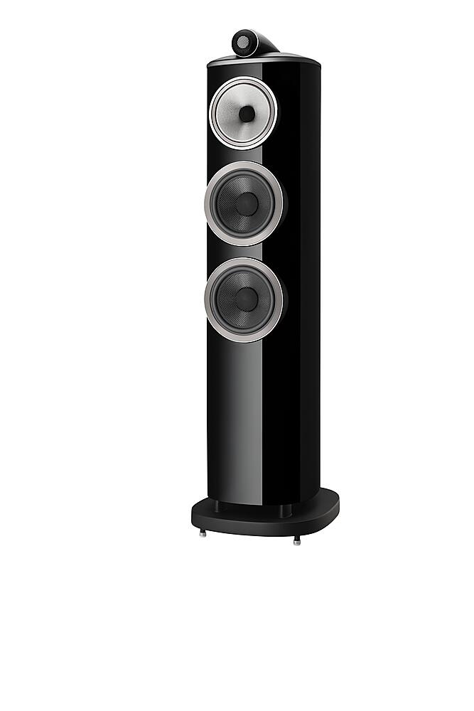 Left. Bowers & Wilkins - 800 Series Diamond 1" Diamond Tweeter, 5" Midrange, Dual 6.5" Woofer Floorstanding Speaker (each) - Gloss Black.