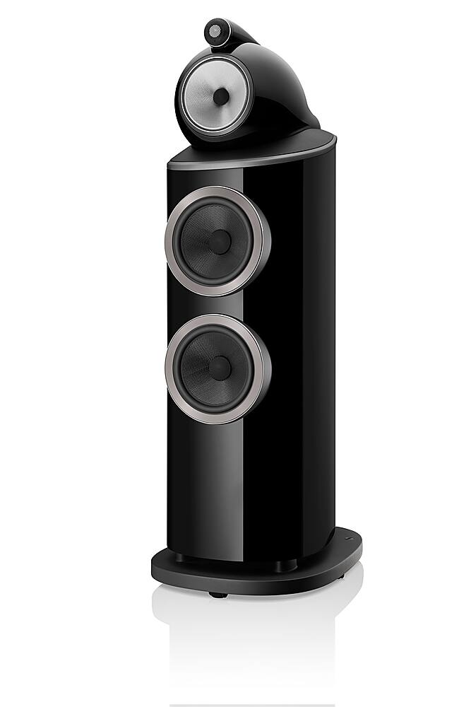 Left. Bowers & Wilkins - 802 D4 Diamond 1" Diamond Tweeter, 6" Midrange in Turbine Head, Dual 8" Woofer Floorstanding Speaker (each) - Gloss Black.