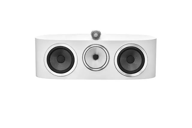 Front. Bowers & Wilkins - 800 Series Diamond 1" Diamond Tweeter, 6" Midrange, Dual 8" Woofer Center Channel Speaker (each) - White.