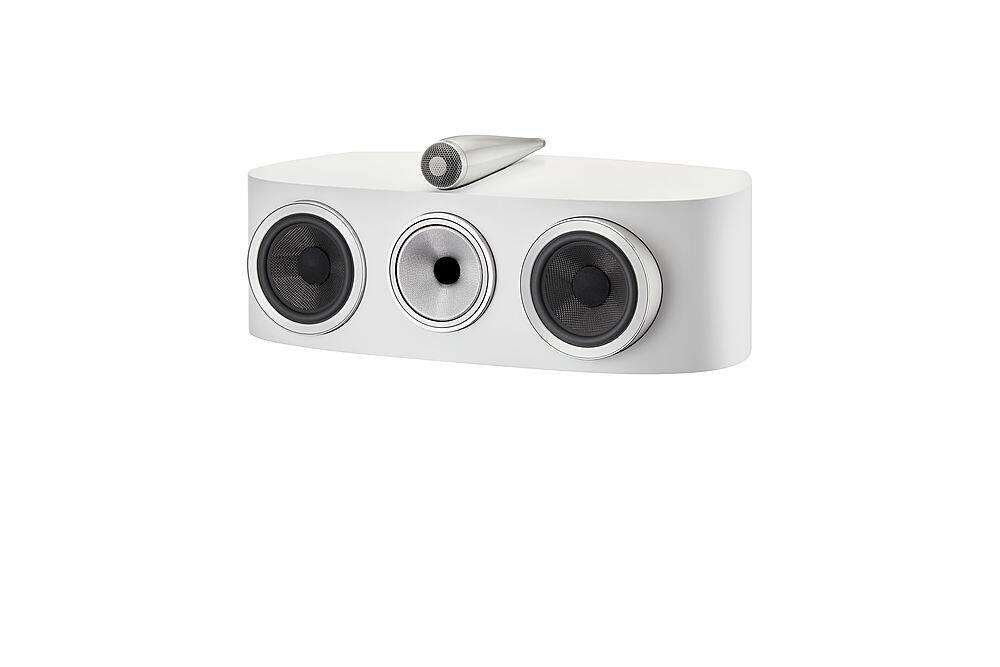 Left. Bowers & Wilkins - 800 Series Diamond 1" Diamond Tweeter, 5" Midrange, Dual 6.5" Woofer Center Channel Speaker (each) - White.