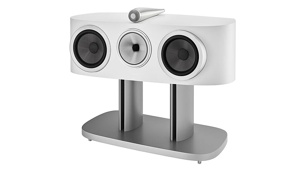 Left. Bowers & Wilkins - FS-HTM D4 Floor Stand for HTM81 D4/HTM82 D4 Center Speaker - Silver.