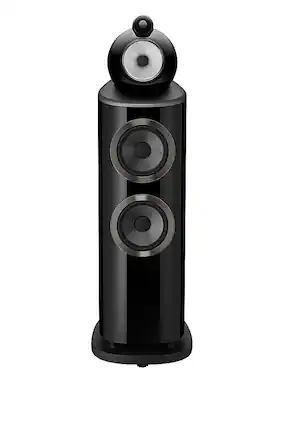 Front. Bowers & Wilkins - 800 Series Diamond 1" Diamond Tweeter, 5" Midrange in Turbine Head, Dual 7" Woofer Floorstanding Speaker (each) - Gloss Black.