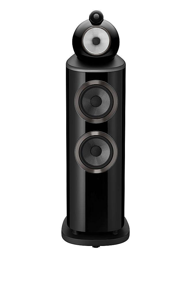 Front. Bowers & Wilkins - 800 Series Diamond 1" Diamond Tweeter, 5" Midrange in Turbine Head, Dual 7" Woofer Floorstanding Speaker (each) - Gloss Black.