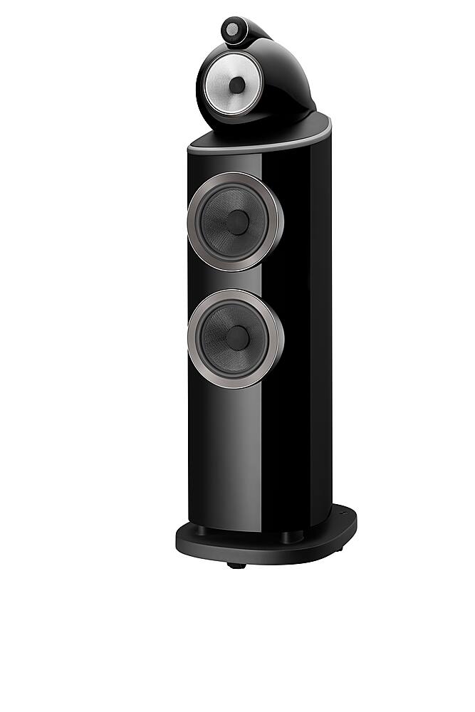 Left. Bowers & Wilkins - 800 Series Diamond 1" Diamond Tweeter, 5" Midrange in Turbine Head, Dual 7" Woofer Floorstanding Speaker (each) - Gloss Black.