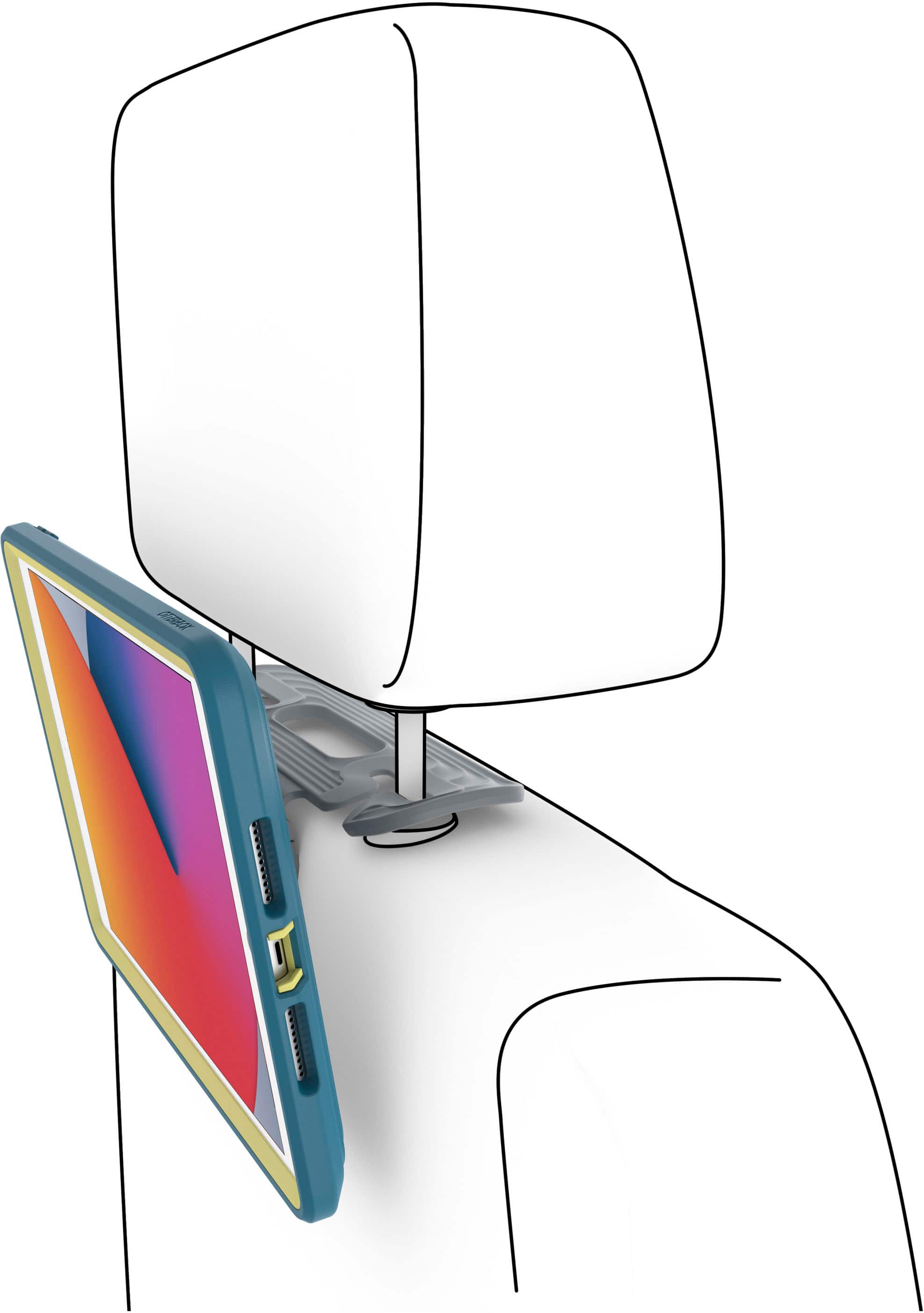 Alt View 13. OtterBox - Kids EasyGrab Tablet Case for Apple® iPad® (7th generation, 8th generation, and 9th generation) - Galaxy Runner.