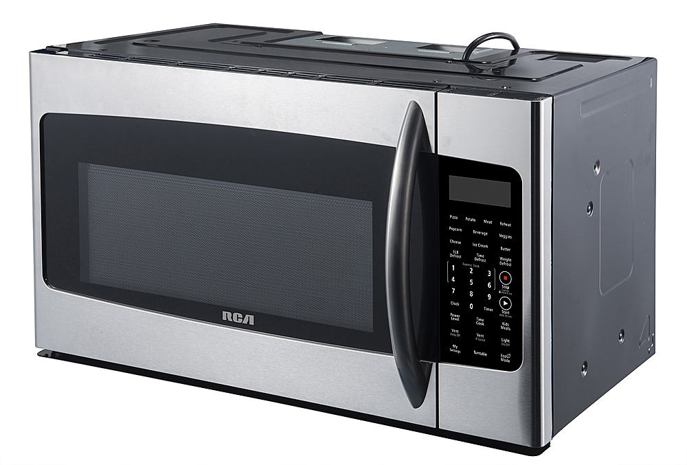 Angle View: RCA - 1.7 Cu Ft Over the Range Microwave - Stainless steel