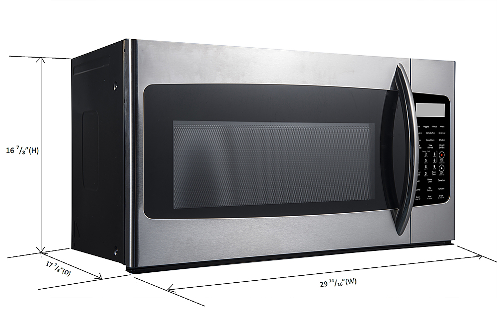 Left View: RCA - 1.7 Cu Ft Over the Range Microwave - Stainless steel