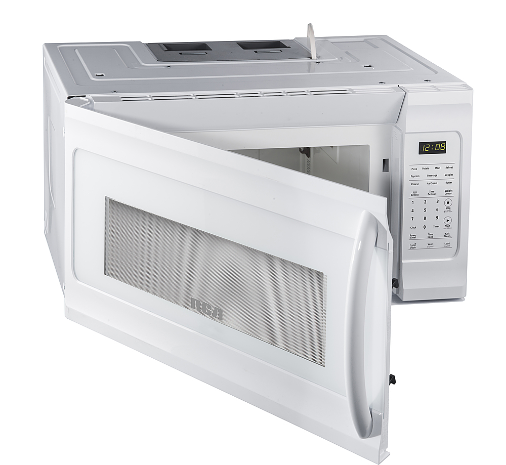 Left View: RCA - 1.6 Cu Ft Over the Range Microwave - White