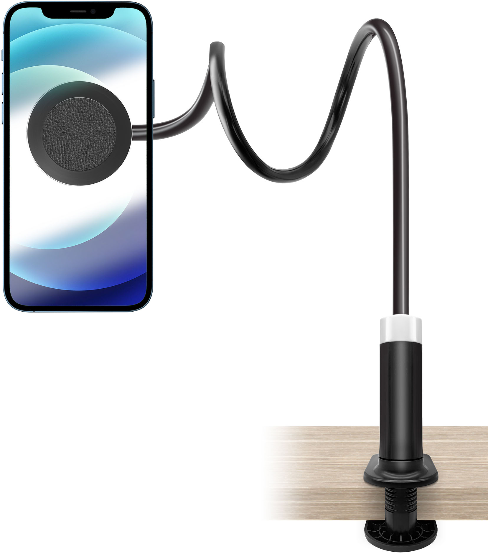 Just Wireless - Magnetic Gooseneck Mount compatible with MagSafe Devices - Black