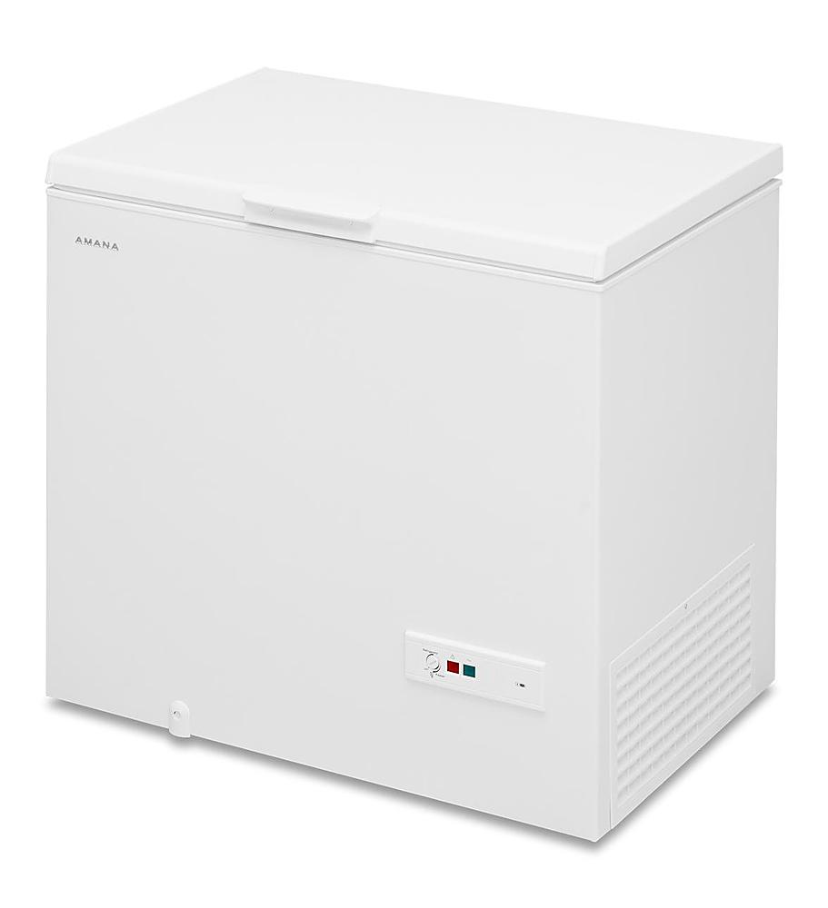 Left View: Amana - 9 Cu. Ft. Chest Freezer with Basket - White