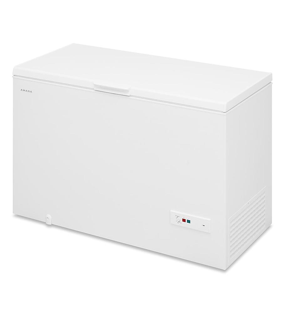 Left View: Amana - 16 Cu. Ft. Chest Freezer with Basket - White