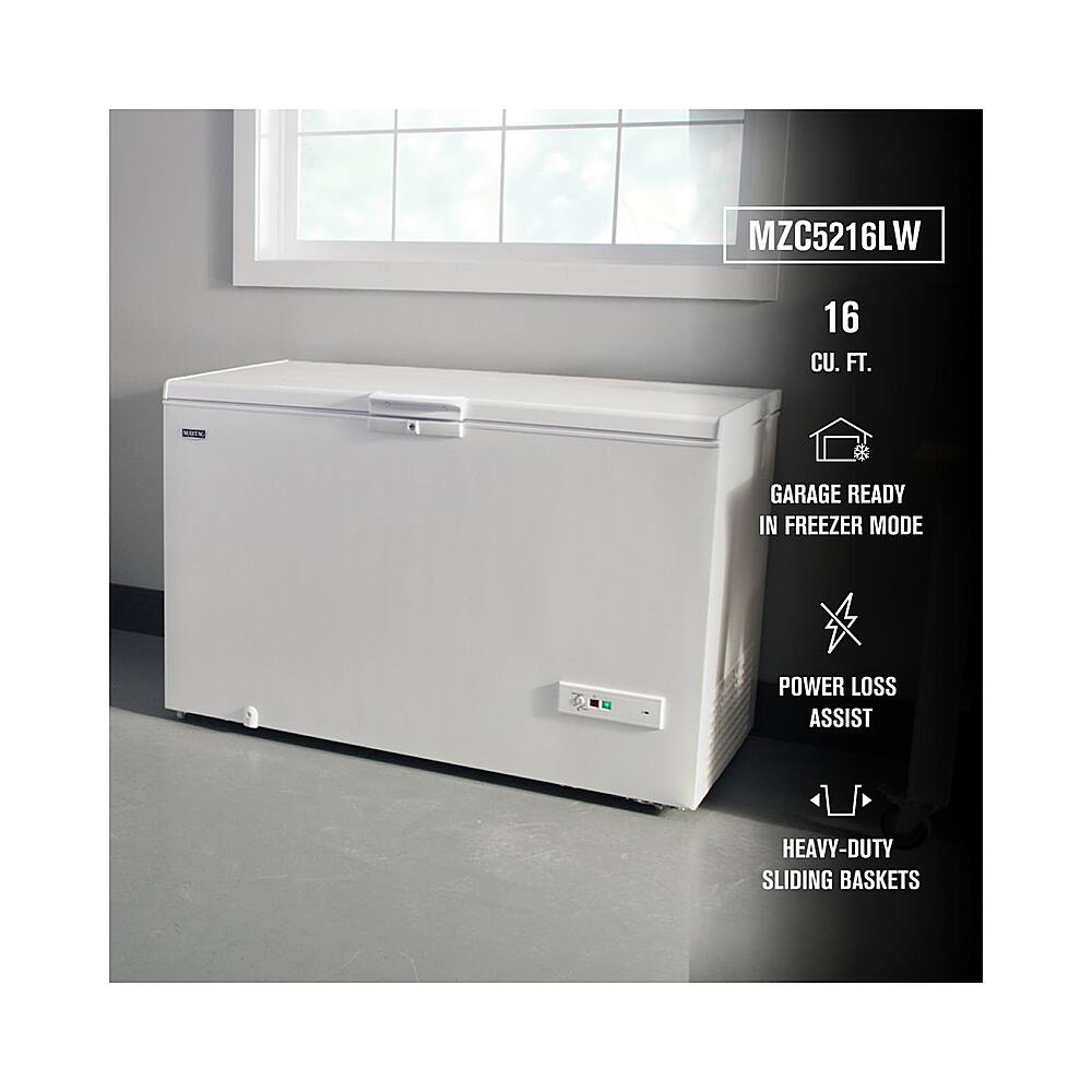 Alt View 17. Maytag - 16 Cu. Ft. Chest Freezer with Power Loss Assist - White.