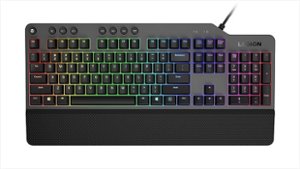 Lenovo - Legion K500 Full-size Wired RGB Mechanical Gaming Keyboard - Black - Front_Zoom