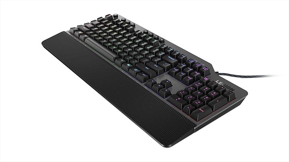 Left. Lenovo - Legion K500 Full-size Wired RGB Mechanical Gaming Keyboard - Black.