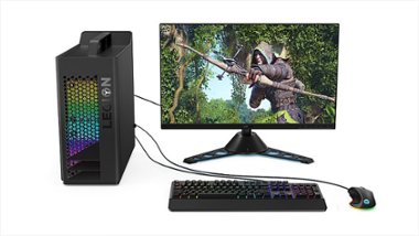 Lenovo - Legion K300 Full-size Wired RGB Gaming Keyboard - Black - Front_Zoom