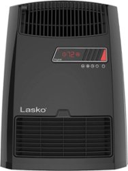 Lasko - Portable Digital Ceramic Space Heater with Warm Air Motion Technology - Black - Front_Zoom