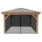 Alt View 11. Yardistry - 11' x 13' Meridian Gazebo Mesh Kit - Black.