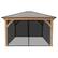 Alt View 11. Yardistry - 11' x 13' Meridian Gazebo Mesh Kit - Black.
