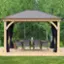 Alt View 14. Yardistry - 11' x 13' Meridian Gazebo Mesh Kit - Black.