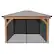 Alt View 11. Yardistry - 12' x 14' Meridian Gazebo Mesh Kit - Black.