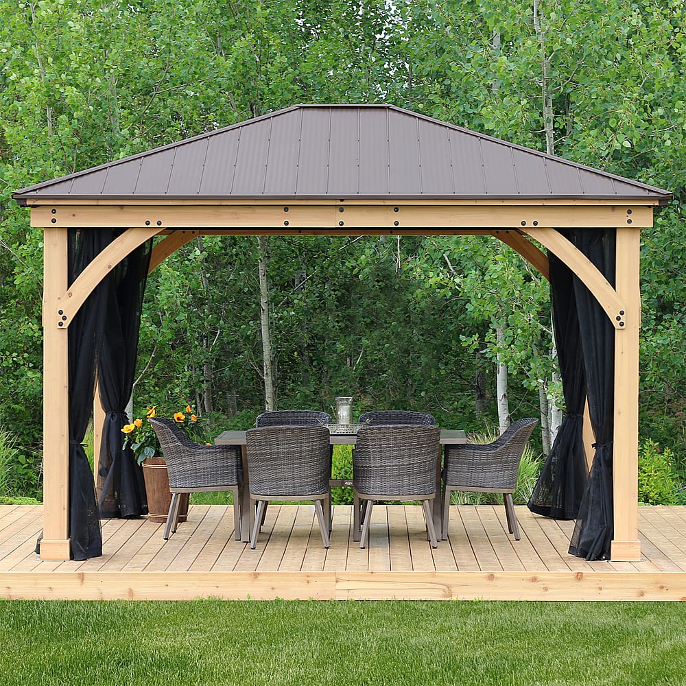 10 x 10 Meridian Gazebo Graphite Roof - Yardistry