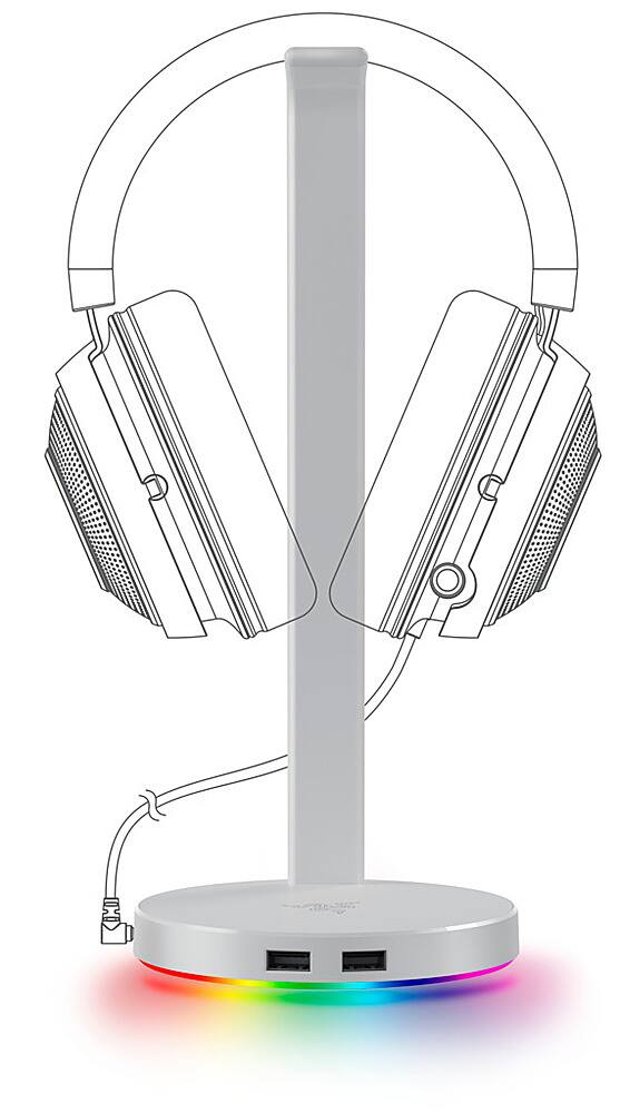 Alt View 12. Razer - Base Station V2 Chroma USB Hub Headset Stand with USB 3.1 Hub and 7.1 Surround Sound powered by Chroma RGB - Mercury.