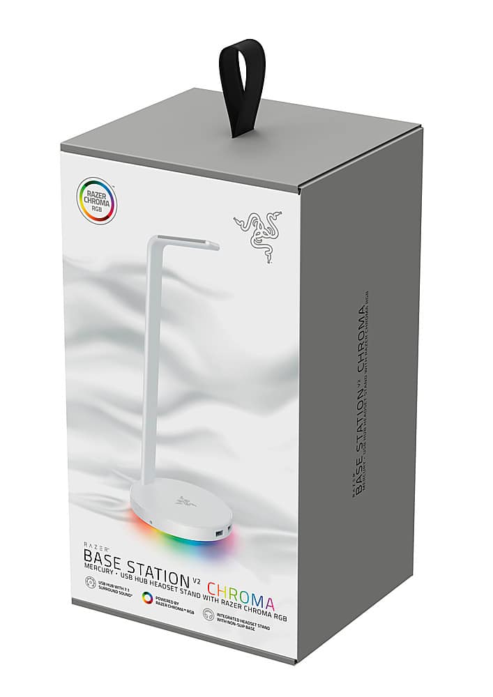 Alt View 14. Razer - Base Station V2 Chroma USB Hub Headset Stand with USB 3.1 Hub and 7.1 Surround Sound powered by Chroma RGB - Mercury.