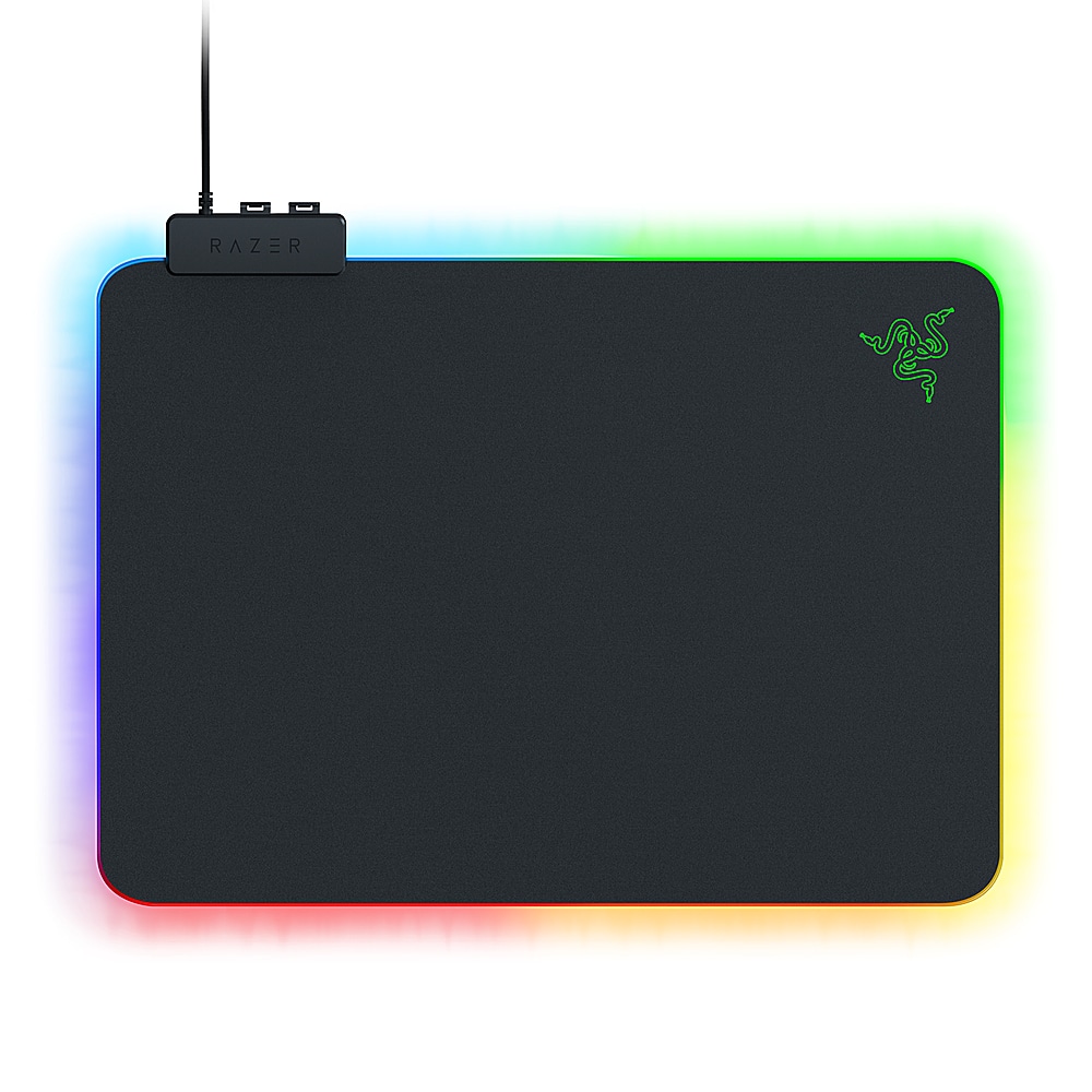 Front. Razer - Firefly V2 Hard Surface Gaming Mouse Pad with Chroma RGB Lighting - Black.