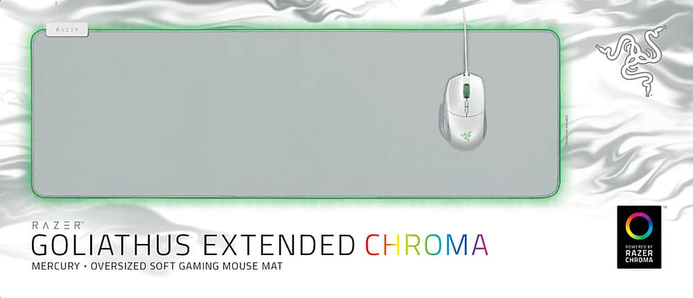 Alt View 12. Razer - Goliathus Extended Chroma Gaming Mouse Pad with RGB Lighting - Mercury.