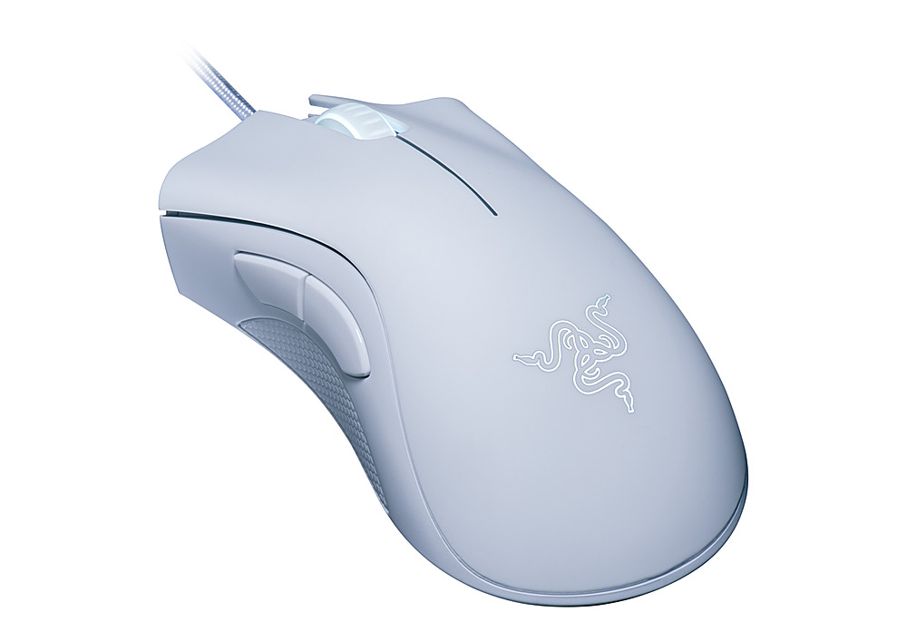 Angle View: Razer - DeathAdder Essential Wired Optical Gaming Mouse - White